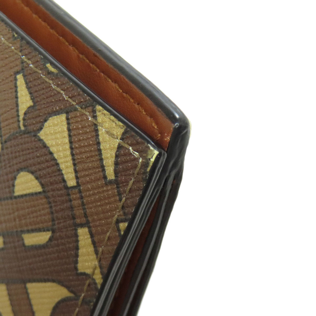 BURBERRY Long Wallet Purse leather Brown Logo motif Women Used Authentic