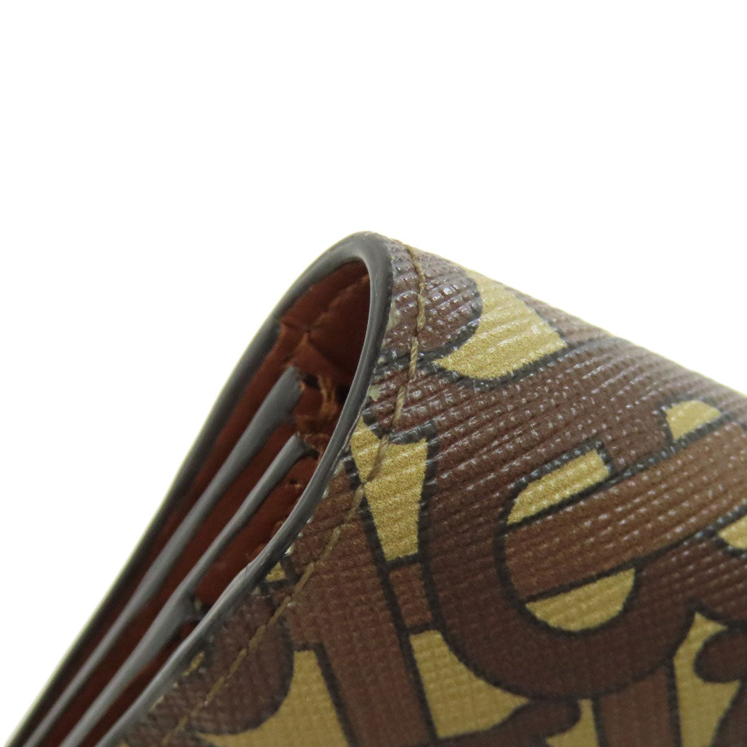 BURBERRY Long Wallet Purse leather Brown Logo motif Women Used Authentic