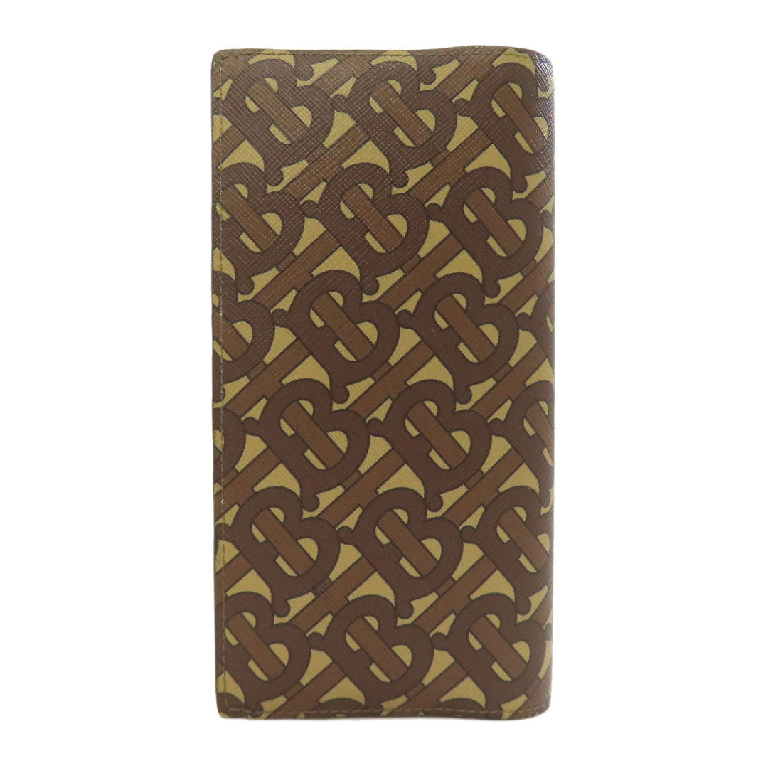 BURBERRY Long Wallet Purse leather Brown Logo motif Women Used Authentic