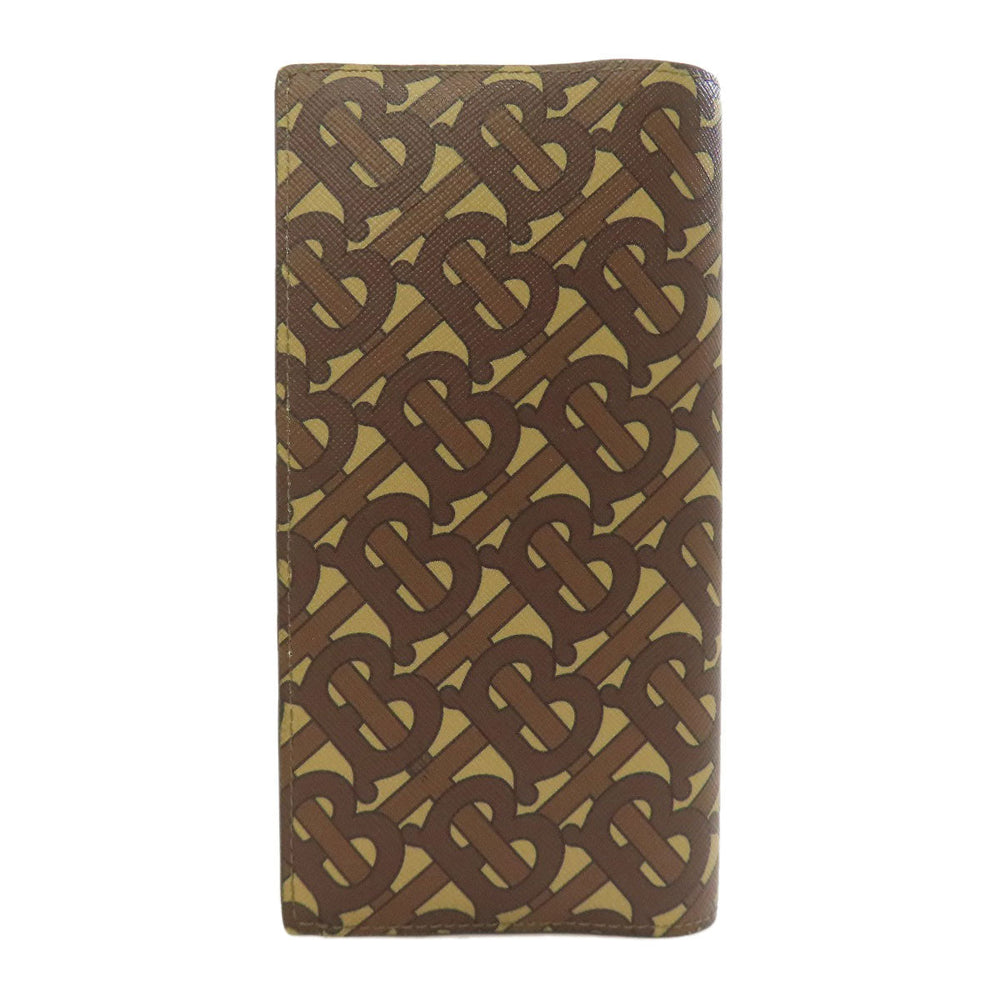 BURBERRY Long Wallet Purse leather Brown Logo motif Women Used Authentic