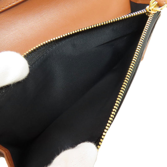 BURBERRY Long Wallet Purse leather Brown Logo motif Women Used Authentic