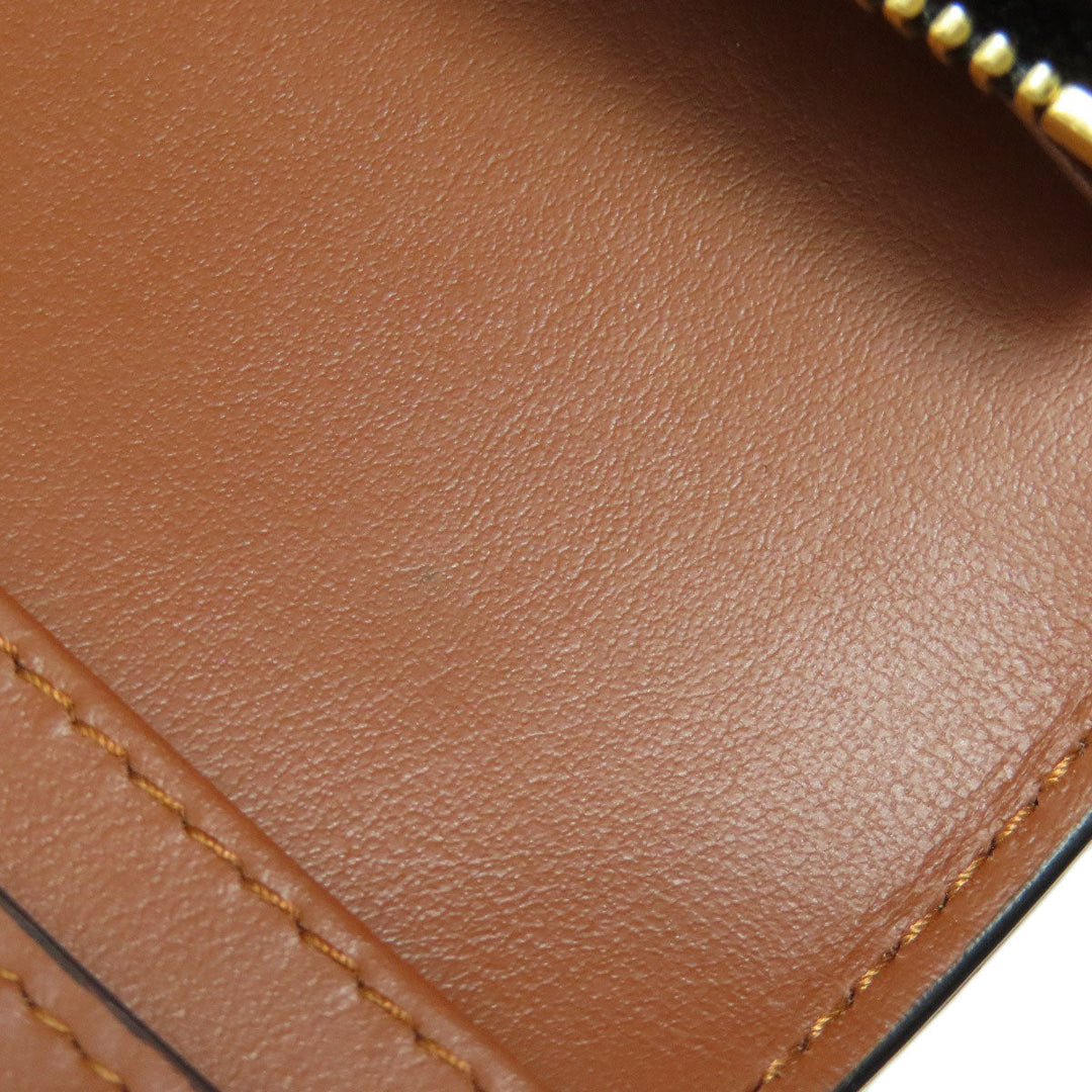 BURBERRY Long Wallet Purse leather Brown Logo motif Women Used Authentic