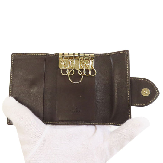 GUCCI Key case Key holder  203551 canvas Brown GG Lovely Women Used Authentic