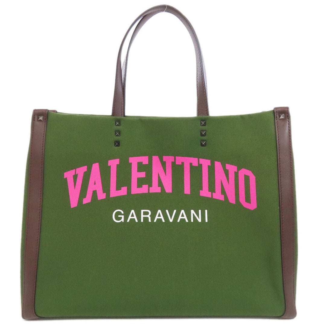 VALENTINO Handbag canvas green logo