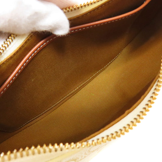 CELINE Shoulder Bag PVC white Triomphe one belt
