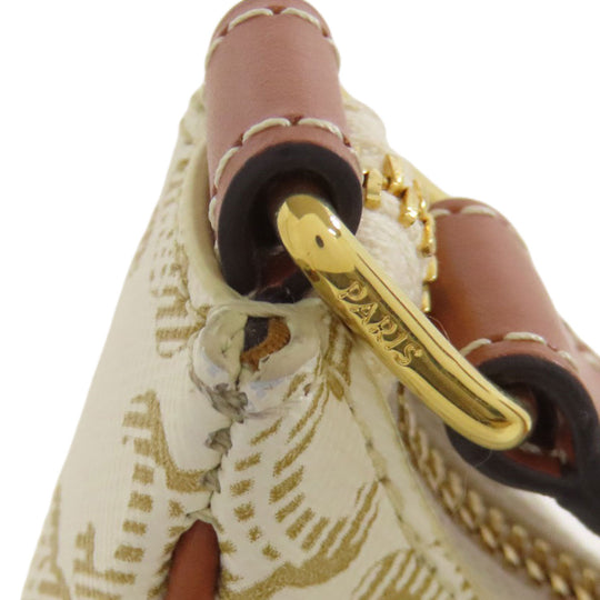 CELINE Shoulder Bag PVC white Triomphe one belt
