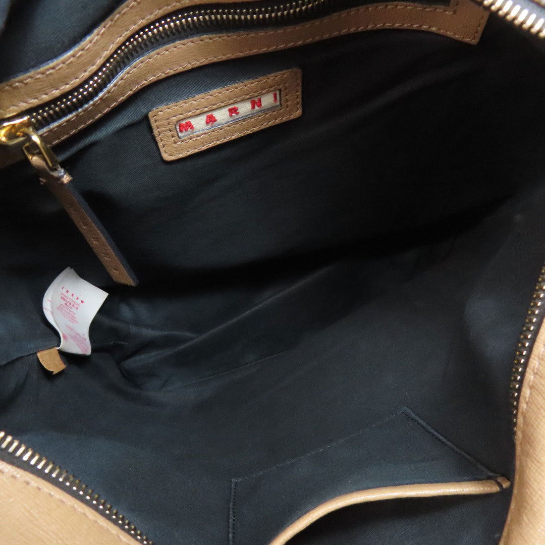 MARNI Shoulder Bag leather Brown one belt