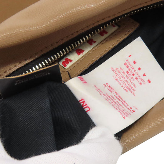 MARNI Shoulder Bag leather Brown one belt