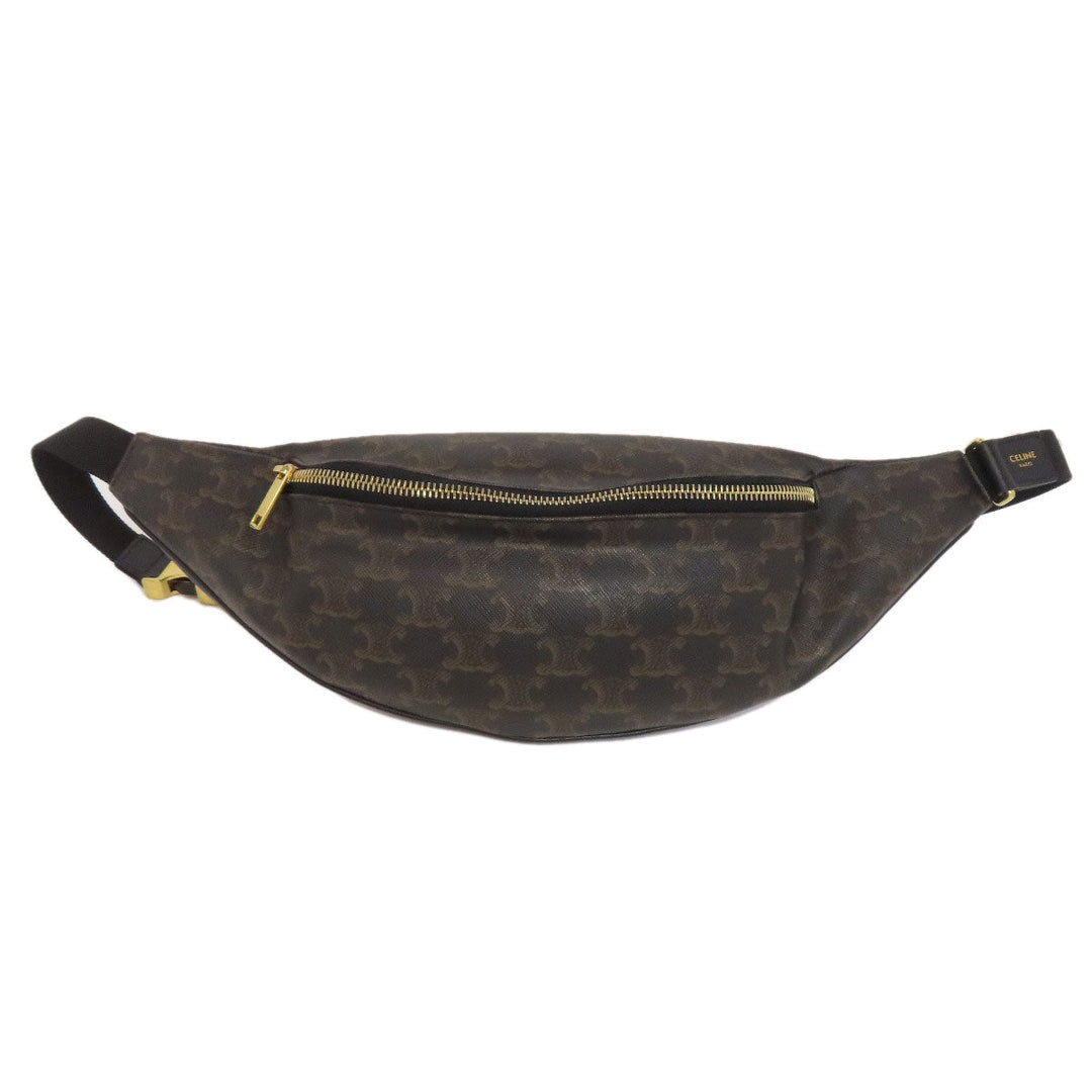 CELINE Sling bag PVC Brown Triomphe Women Used Authentic