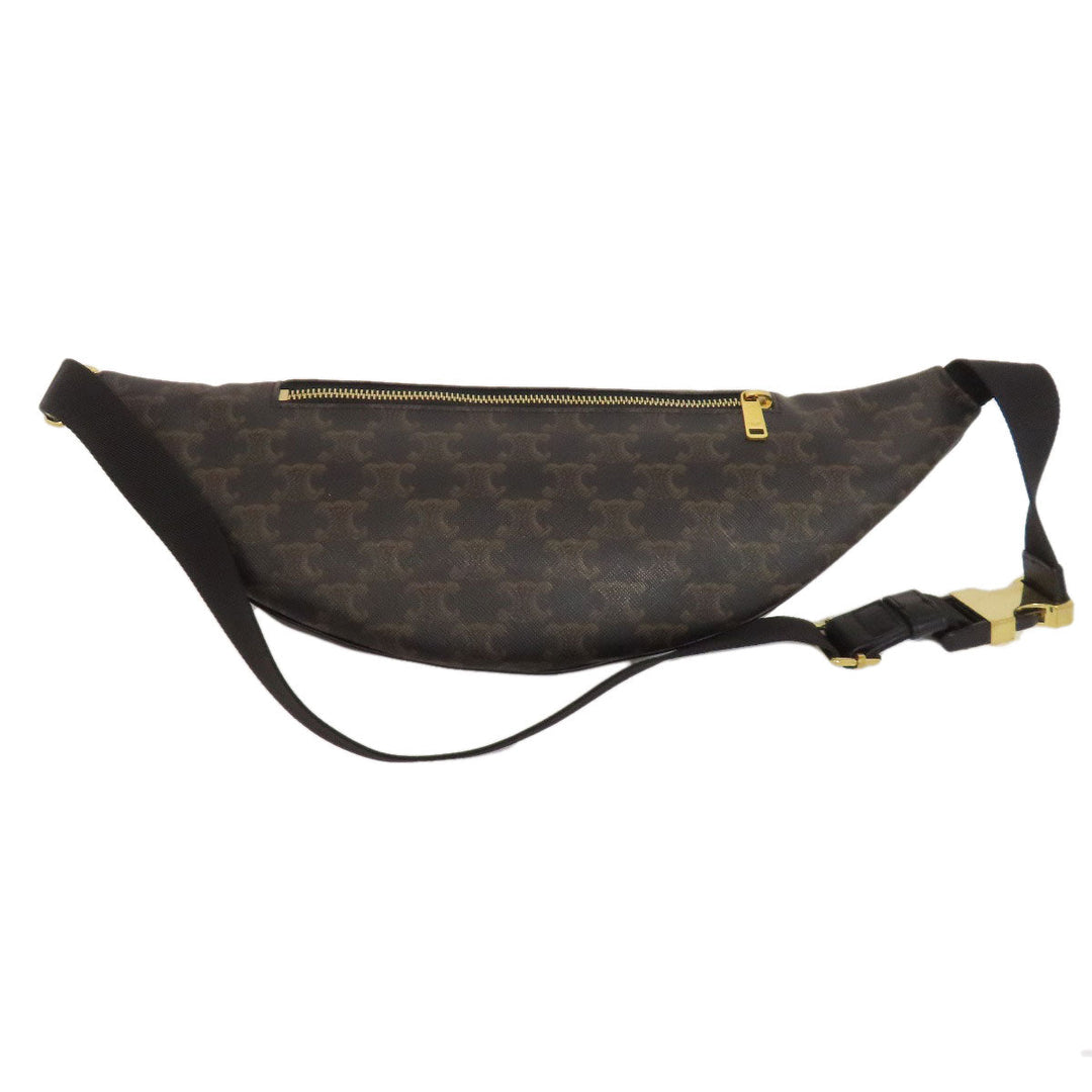 CELINE Sling bag PVC Brown Triomphe Women Used Authentic