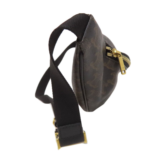 CELINE Sling bag PVC Brown Triomphe Women Used Authentic