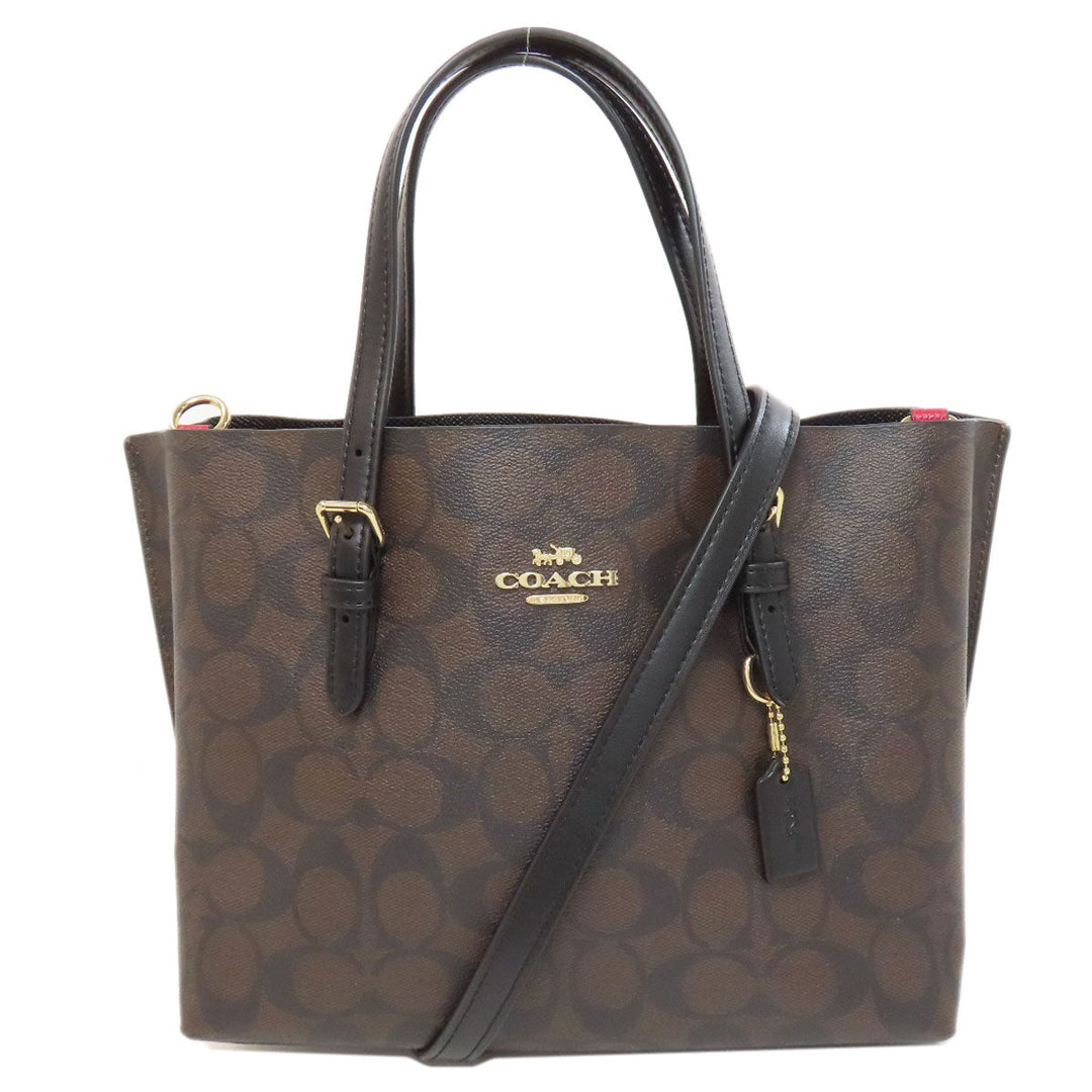 COACH Handbag C4250 PVC Brown Molly Signature 2WAY