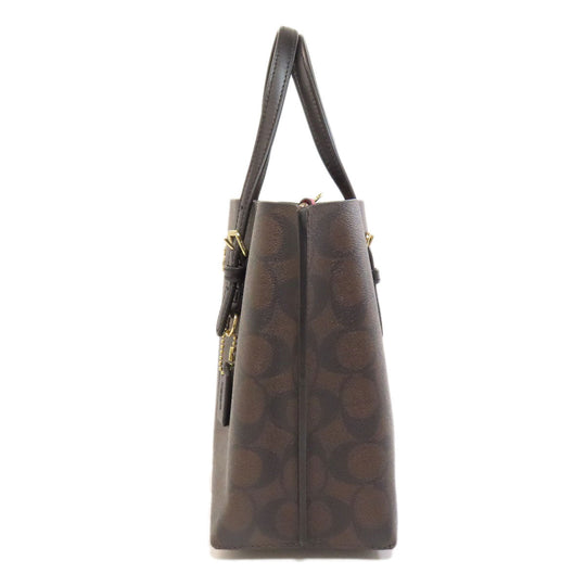 COACH Handbag C4250 PVC Brown Molly Signature 2WAY
