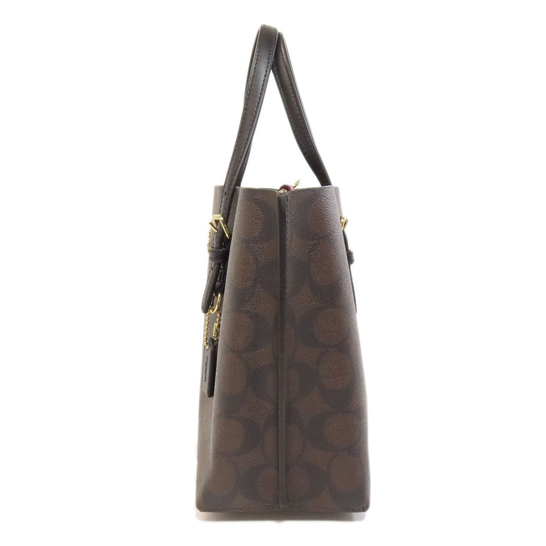 COACH Handbag C4250 PVC Brown Molly Signature 2WAY