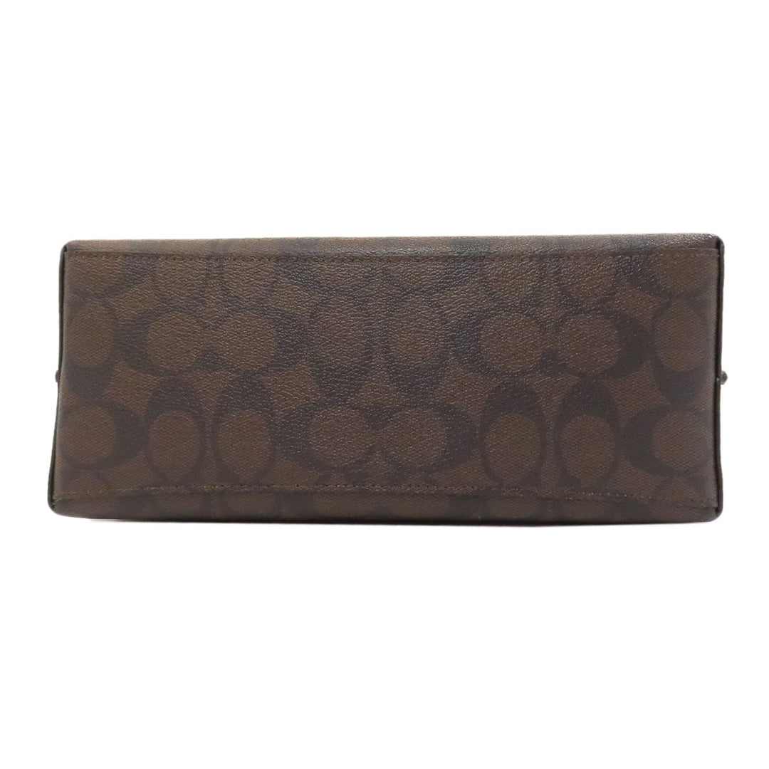 COACH Handbag C4250 PVC Brown Molly Signature 2WAY