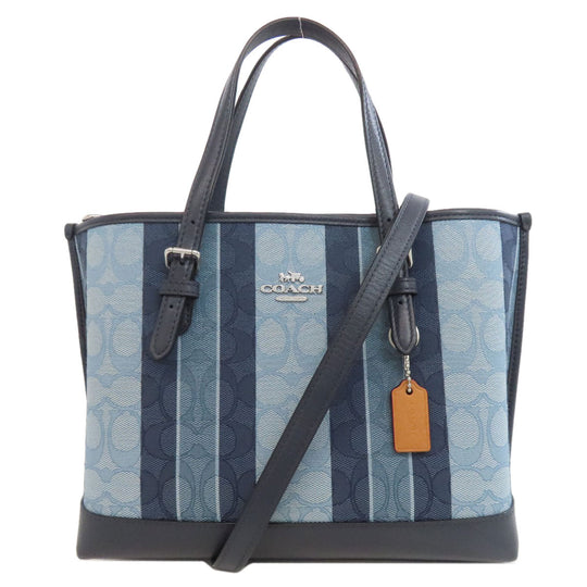 COACH Handbag C8416 canvas blue Molly Tote 25 2WAY