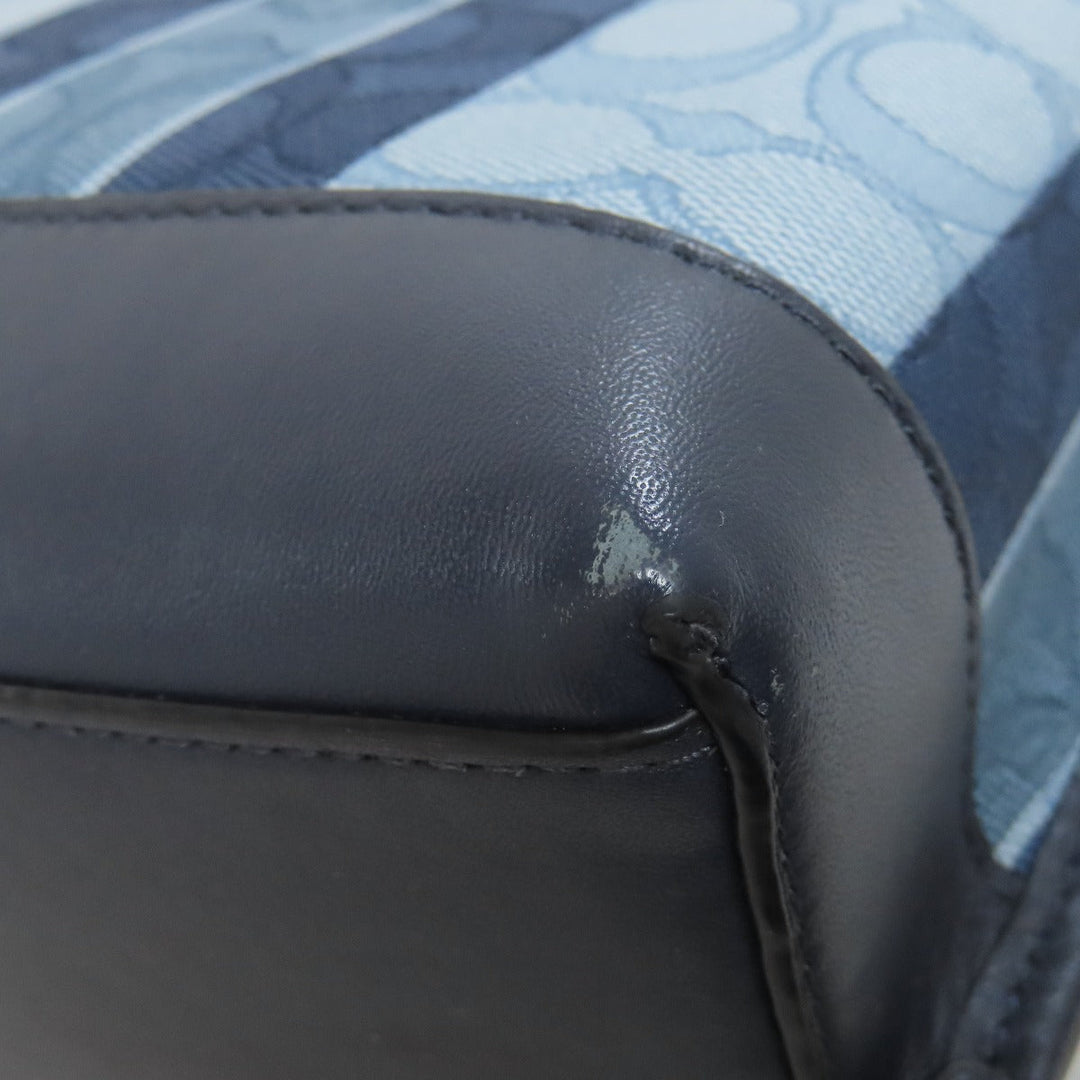 COACH Handbag C8416 canvas blue Molly Tote 25 2WAY