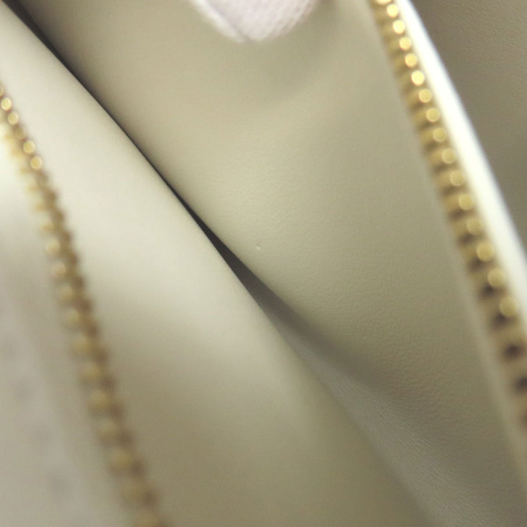 CELINE Shoulder Bag PVC , Calfskin white Teen Triomphe Women Used Authentic