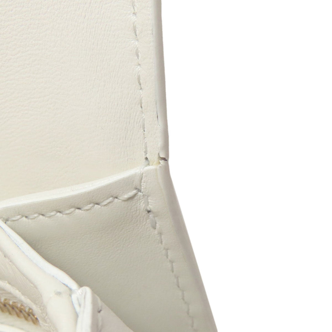 CELINE Shoulder Bag PVC , Calfskin white Teen Triomphe Women Used Authentic