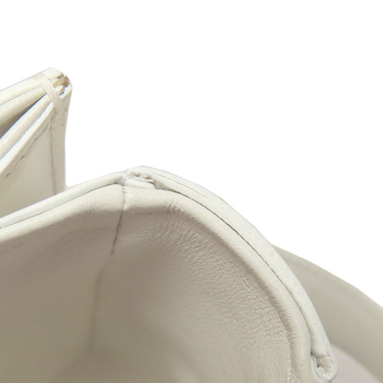 CELINE Shoulder Bag PVC , Calfskin white Teen Triomphe Women Used Authentic