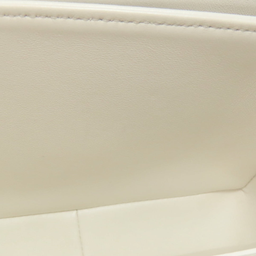 CELINE Shoulder Bag PVC , Calfskin white Teen Triomphe Women Used Authentic