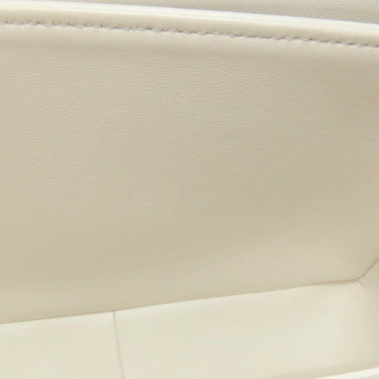 CELINE Shoulder Bag PVC , Calfskin white Teen Triomphe Women Used Authentic
