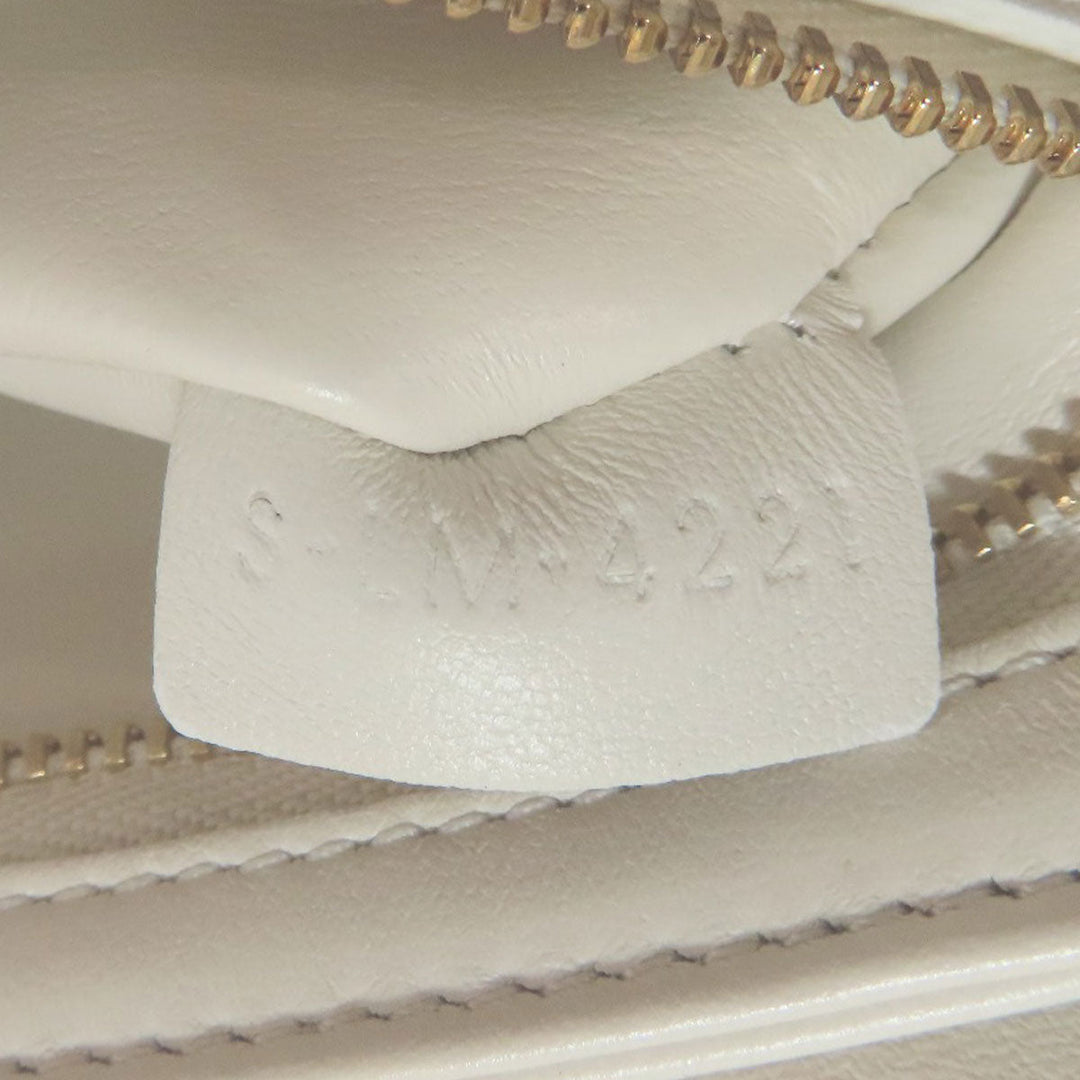 CELINE Shoulder Bag PVC , Calfskin white Teen Triomphe Women Used Authentic