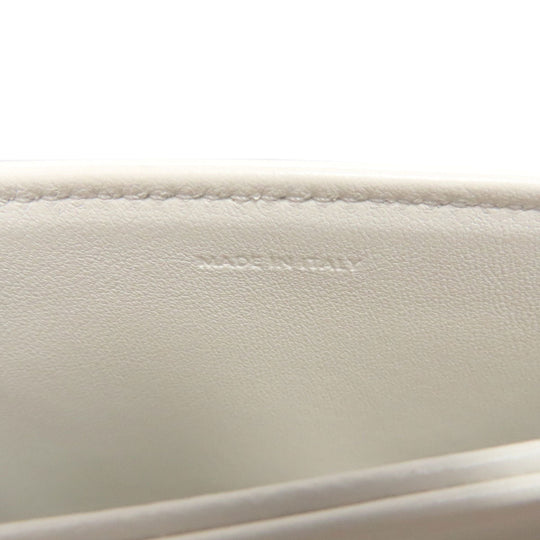 CELINE Shoulder Bag PVC , Calfskin white Teen Triomphe Women Used Authentic