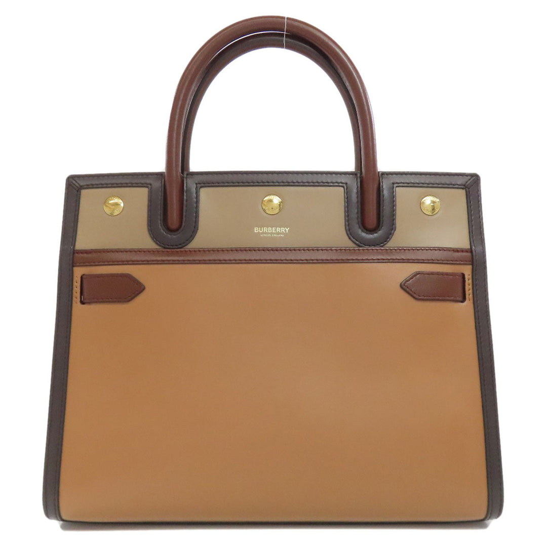 BURBERRY Handbag leather Brown logo