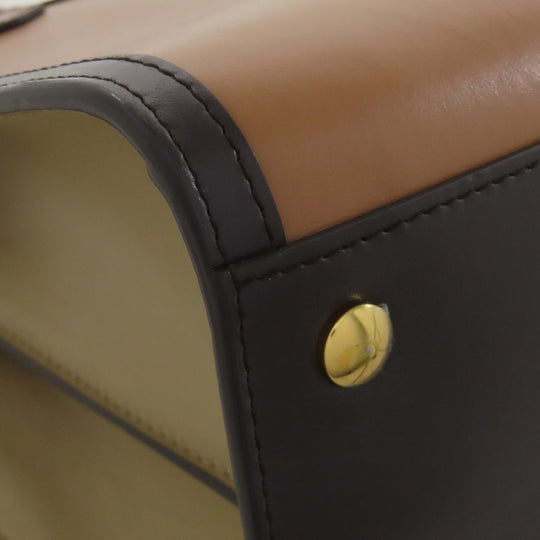 BURBERRY Handbag leather Brown logo