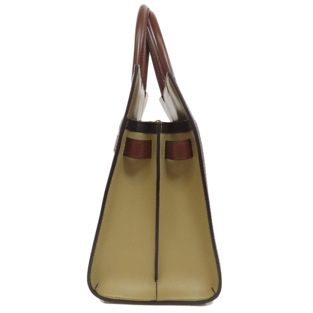 BURBERRY Handbag leather Brown logo