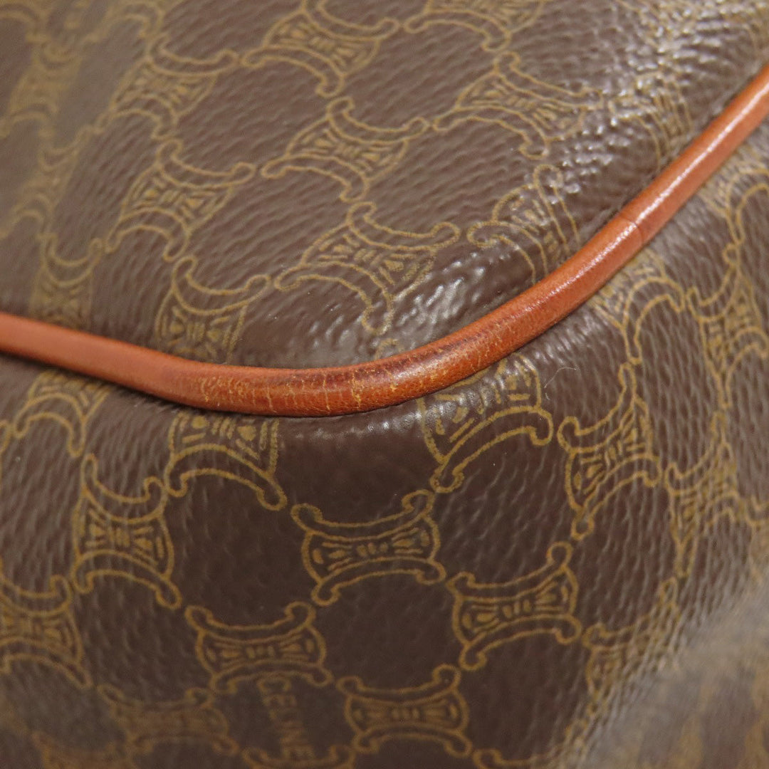 CELINE Shoulder Bag PVC Brown Macadam 2WAY Women Used Authentic