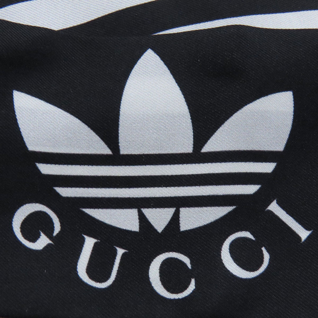 GUCCI scarf 703568 silk black adidas collaboration Women Used Authentic
