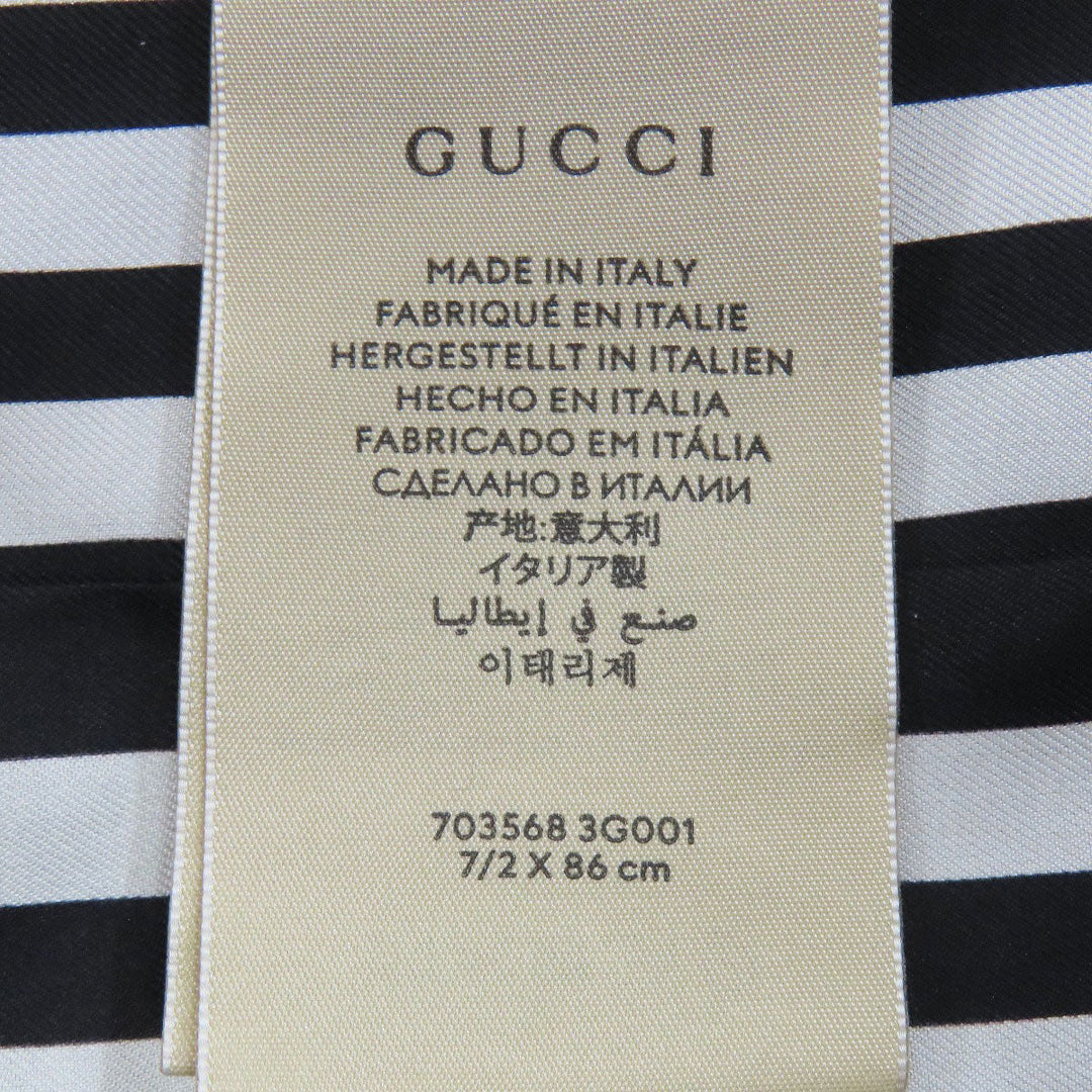 GUCCI scarf 703568 silk black adidas collaboration Women Used Authentic