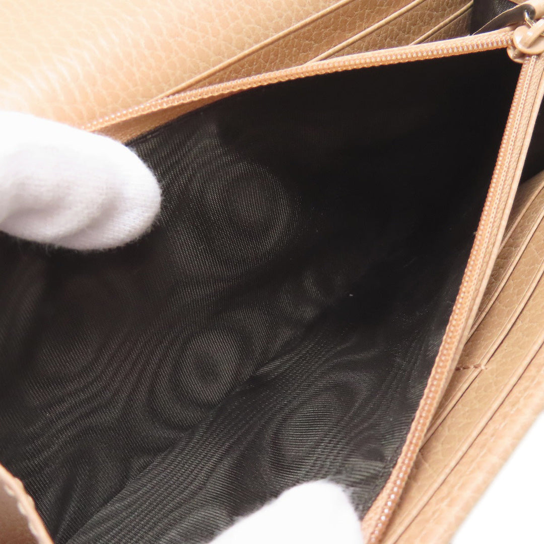 GUCCI Long Wallet Purse 615524 leather beige Interlocking G outlet Women Used Authentic