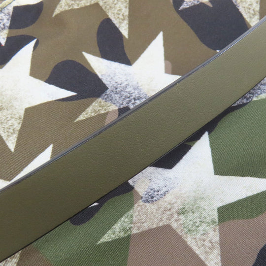VALENTINO Shoulder Bag Nylon green Camouflage Pattern Star Motif
