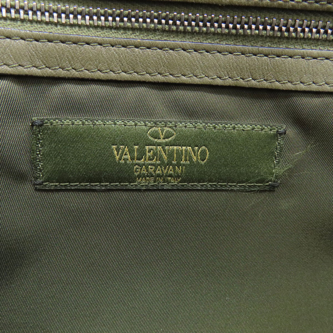 VALENTINO Shoulder Bag Nylon green Camouflage Pattern Star Motif