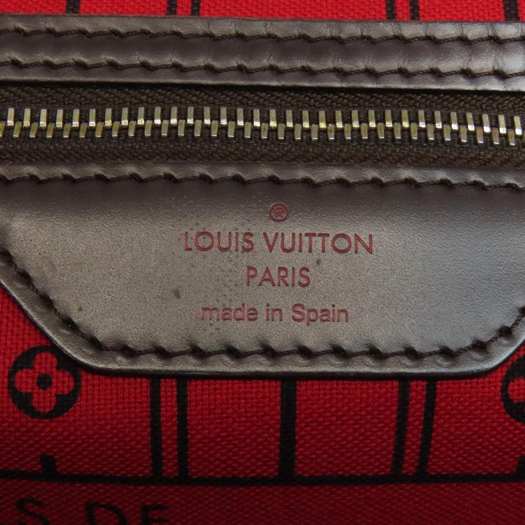 LOUIS VUITTON Tote Bag N51105 Damier canvas Brown Neverfull MM Old