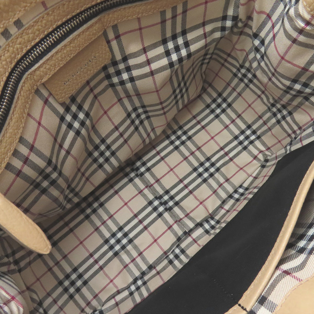 BURBERRY Handbag leather beige logo