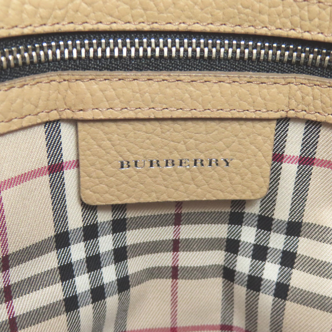 BURBERRY Handbag leather beige logo