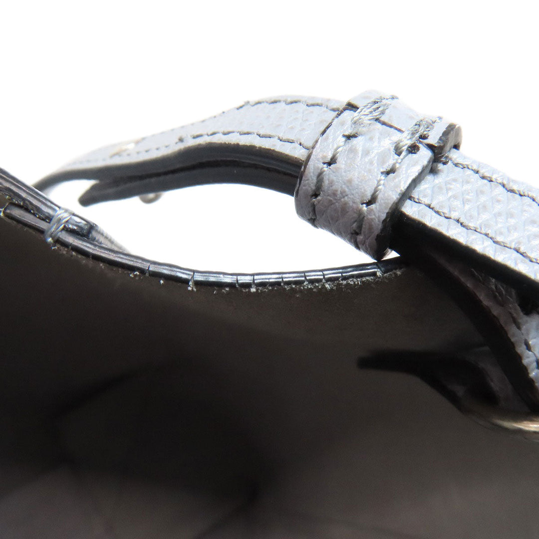 CELINE Tote Bag leather gray Vertical Cabas 2WAY Women Used Authentic