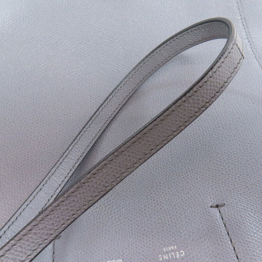 CELINE Tote Bag leather gray Vertical Cabas 2WAY Women Used Authentic