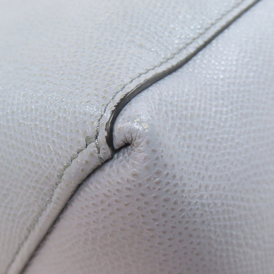 CELINE Tote Bag leather gray Vertical Cabas 2WAY Women Used Authentic