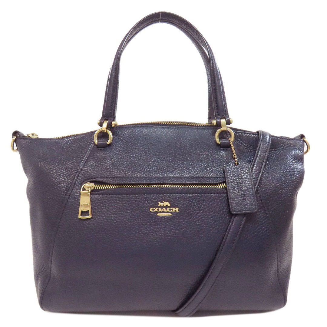COACH Handbag 79997 leather Navy 2WAY Women Used Authentic