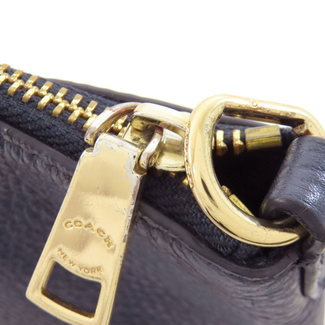 COACH Handbag 79997 leather Navy 2WAY Women Used Authentic