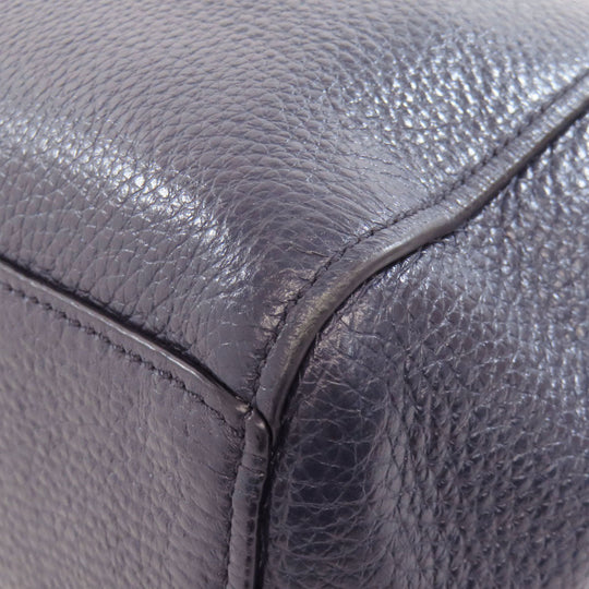 COACH Handbag 79997 leather Navy 2WAY Women Used Authentic