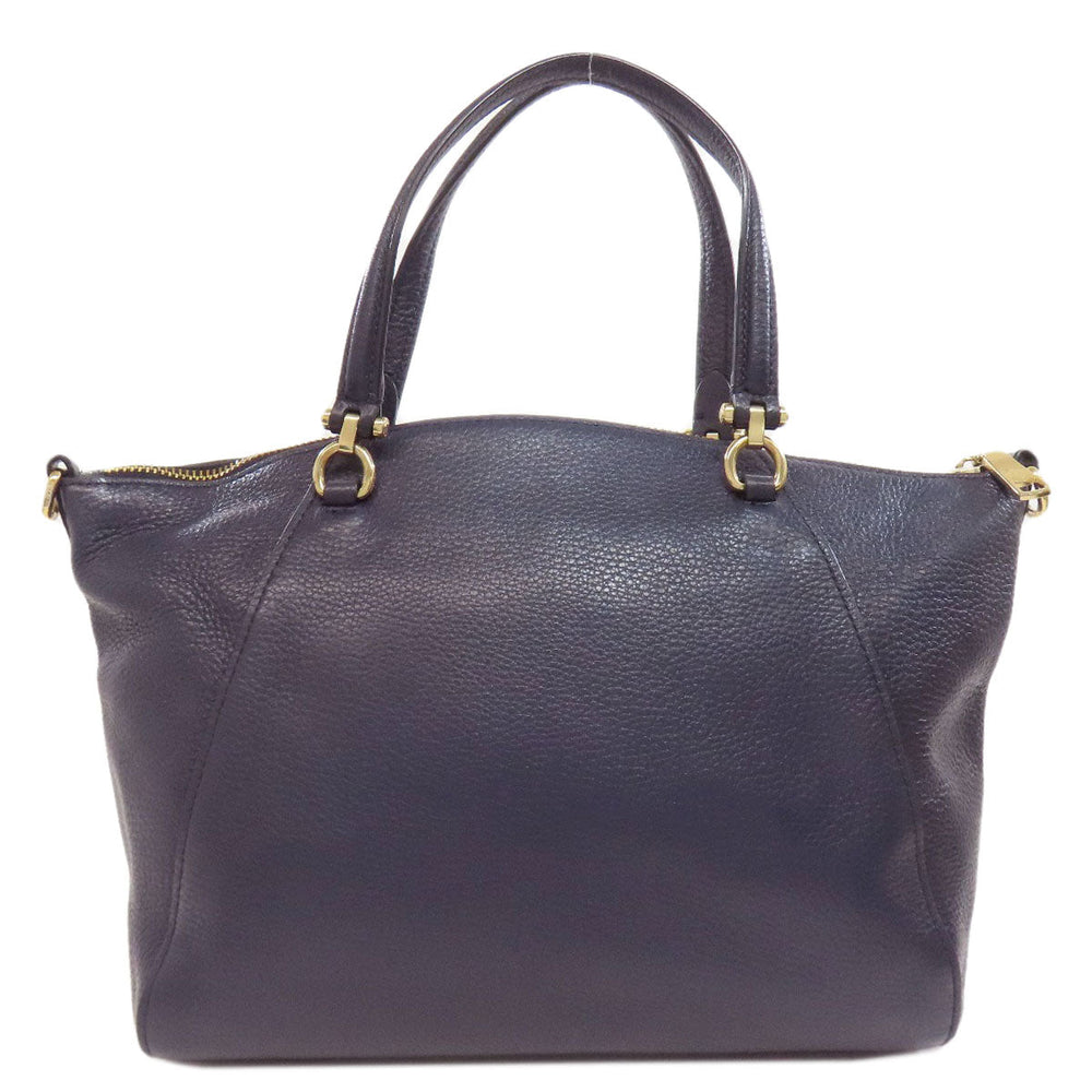COACH Handbag 79997 leather Navy 2WAY Women Used Authentic