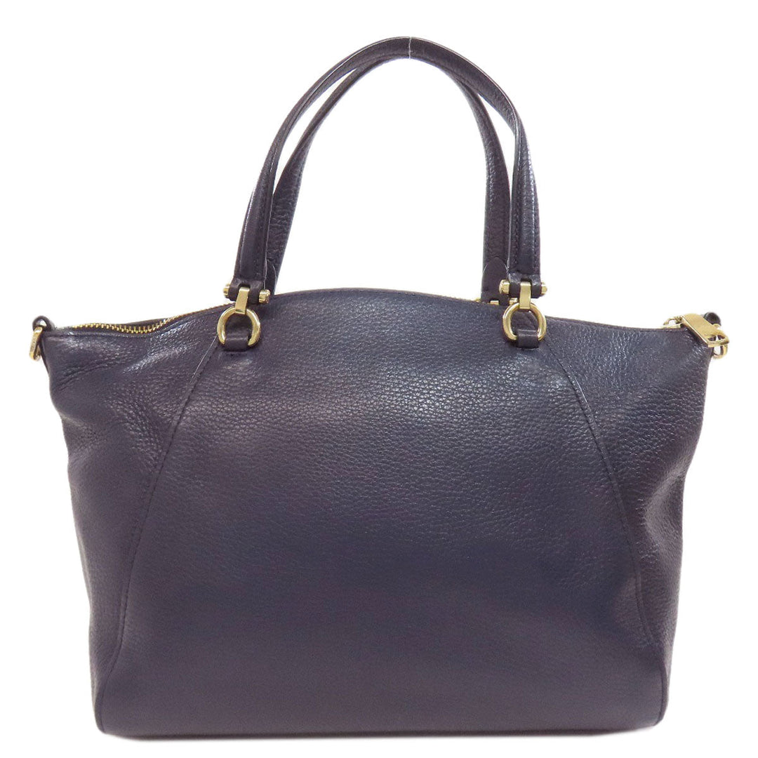 COACH Handbag 79997 leather Navy 2WAY Women Used Authentic