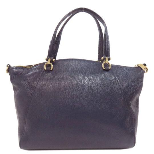 COACH Handbag 79997 leather Navy 2WAY Women Used Authentic