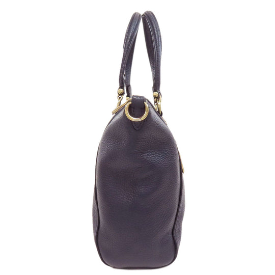 COACH Handbag 79997 leather Navy 2WAY Women Used Authentic